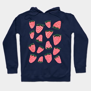 Organic summer strawberries coral and green Hoodie